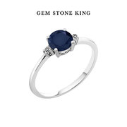 GSK蓝宝石戒指10K金镶1.03克拉彩色宝石钻石时尚ins小众设计女戒