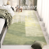 长条床边地毯绿色侘寂客厅地毯，羊羔绒卧室床前沙发茶几毯飘窗地垫