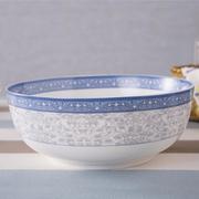 2023陶瓷78吋面碗斗碗护边大汤碗，中式家用餐具富贵园釉中彩