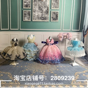 手工串珠 日本进口TOHO米珠材料包 蓝紫色公主小礼服裙子洋装走线