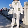 学生韩版宽松可爱兔耳朵海军领卫衣+束脚休闲裤两件套秋冬套装女