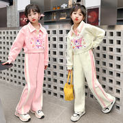 女童库洛米拼色Polo卫衣套装春季2024洋气儿童甜美运动两件套