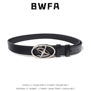 BWFA复古美式金属扣头黑色潮酷男女皮带配饰裤腰带辣妹高级设计感
