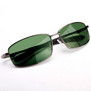 玻璃太阳镜男士方框个性强化镜片2022潮流茶绿色蛤蟆驾驶墨镜