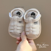夏季0-1岁宝宝凉鞋软底防滑3-56-12个月婴儿韩版不掉鞋防撞学步鞋
