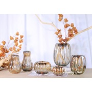欧式南瓜葫芦造型金星珠光彩色玻璃花瓶家居样板间装饰品插花