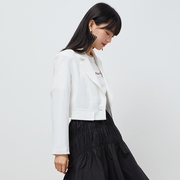 gcrues白色高级感西装2024春装小个子气质韩版外套女短款上衣