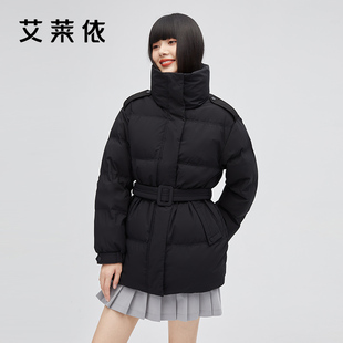 艾莱依2022风衣羽绒服女鸭绒收腰显瘦时尚保暖短款冬季外套潮