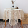 美式复古镂空蕾丝桌布，纯白田园长方形餐桌布，茶几圆桌ins台布拍照