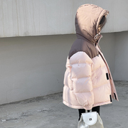 韩国儿童羽绒服男童女童青少年加厚冬装短款面包服大码白鸭绒童装