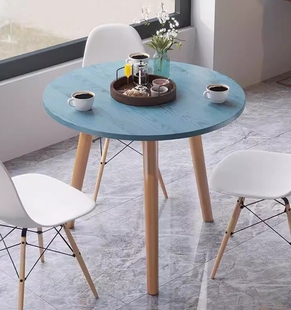 北欧餐桌椅组合咖啡桌洽谈桌圆桌小茶几，现代简约吃饭桌家用小户型