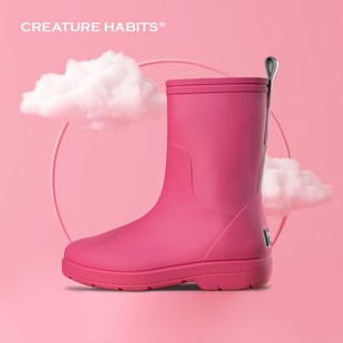 creaturehabits美国品牌儿童雨鞋轻便防滑女童雨靴，中筒时尚水鞋夏