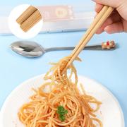 居家家筷子勺子套装韩式可爱不锈钢汤勺学生儿童一人食便携餐具盒
