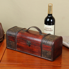 红酒盒子高档单只木盒箱定制皮盒