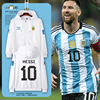 阿根廷队世界杯梅西足球衣服拉链，开衫卫衣男女儿童装学生连帽外套