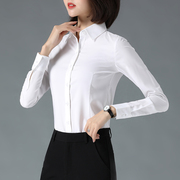 雪纺衬衫女长袖宽松白衬衣(白衬衣)设计感小众气质，高档职业称衣工作服寸衫