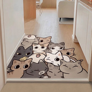 猫咪可爱入门地垫可裁剪玄关进门pvc脚垫，免洗可擦皮革地毯