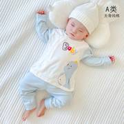 婴幼儿衣服秋天套装0一1岁婴儿秋季分体三个月的宝宝，睡衣新出生(新出生)4