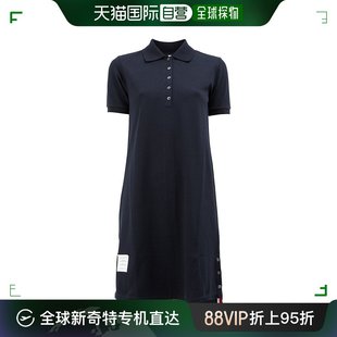 香港直邮thombrown汤姆布朗，tb女士连衣裙，海军蓝色翻领系扣舒