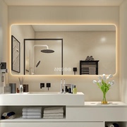 智能带灯浴室镜无框卫生间触摸屏壁挂洗手间厕所防雾led卫浴镜子