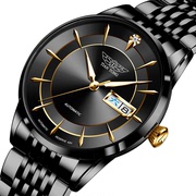 瑞士机械表男表 全自动镂空夜光品牌双日历商务男士手表