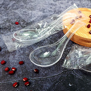 外卖糖水甜品勺一次性水晶勺子，单独包装勺，独立包装塑料勺透明粥勺