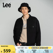 Lee舒适版型黑色复古经典骑士牛仔夹克男外套潮流LMT004005100