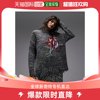 香港直邮潮奢 Topshop 女士 针织印花玫瑰套头衫(黑色)