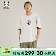 Hipanda你好熊猫设计师品牌潮牌短袖T恤男2024夏款情侣个性时尚T