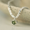橄榄绿宝石925纯银项链，轻奢小众复古高级气质，波光粼粼闺蜜锁骨链