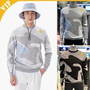 韩国DS特 高尔夫男装24春季圆领运动毛衣迷彩套头针织衫