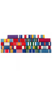 美国陆制服(陆制服)常服，礼服胸前彩色布条胸章，勋略章资质徽章资历架条