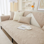 沙发垫防滑纯色四季通用布艺实木沙发坐垫高档皮沙发套罩奶油风夏