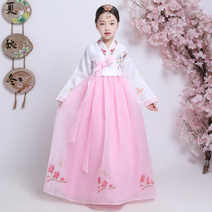儿童韩服宝宝礼服公主裙女孩少数民族朝鲜族女童万圣节表演出服装