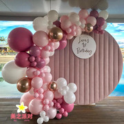 桃色气球链周岁生日装饰店铺开业订婚场景布置派对氛围38妇女节