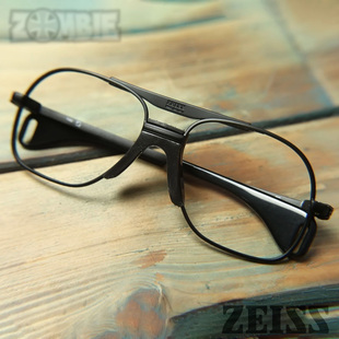 德国进口德军原品Zeiss蔡司复古Vintage黑框户外运动近视眼镜框架
