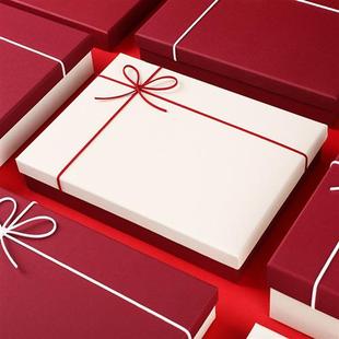 酒红色礼盒空盒睡衣，围巾盒空盒子，连衣裙包装礼盒纯色定制logo