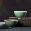 龙泉青瓷功夫茶杯个人专用单杯中式陶瓷仿古莲瓣主人杯品茗杯茶盏