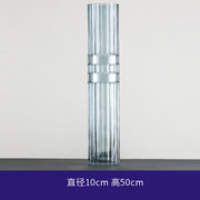 50cm轻奢竹节高款吊钟玻璃花瓶摆件现代简约客厅透明插花瓶装饰