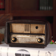 老式收音机摄影道具，家居装饰品复古做旧模型工艺，摆件树脂工艺品