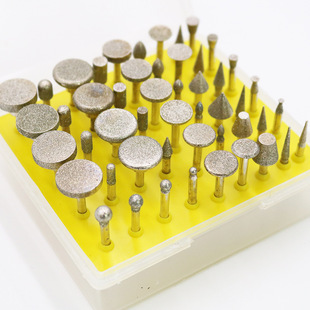 50pc合金电磨磨针 盒装金刚石钻石磨棒 3mm柄套装玉石雕刻工具