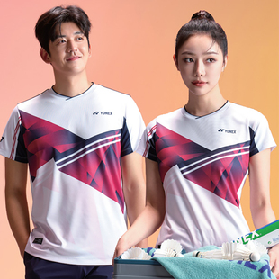 2024春夏韩国yonex尤尼克斯羽毛球服男女款速干吸汗短袖套装