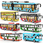 儿童双层公交车玩具模型仿真合金男孩公共汽车校车大号巴士玩具车