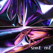变色龙镭射幻彩幽紫色面料 双层复合荧光包袋服装设计创意布料