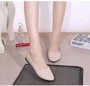 韩版平底大码女鞋平跟圆头，浅口孕妇单鞋，休闲护士小白鞋工作豆豆鞋