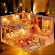 手工拼装DIY小屋木质玩具模型小房子送男女朋友新年圣诞创意礼物