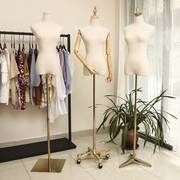 模特道具女半身服装店展示架橱窗，假人台全身韩版婚纱，金银色(金银色)模特架