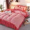 网红床上床裙四件套全棉纯棉被套公主风被罩床罩T式床套韩版