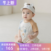 韩国kidsclara夏季薄款0-18个月婴儿连身衣宝宝，爬服纯棉哈衣