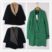 vintag日本古着复古经典羊毛，大衣糖果色，通勤双面羊绒呢子外套短款